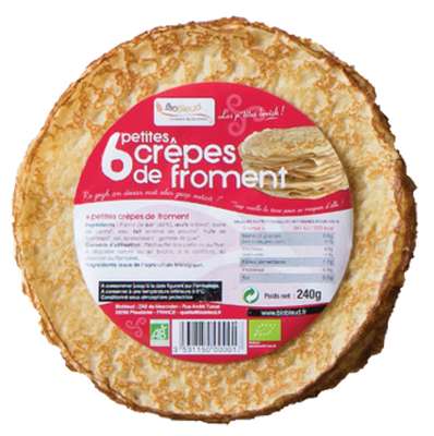 Petites crêpes de froment les p'tites Breizh BIO, Biobleud (x 6, 240 g)