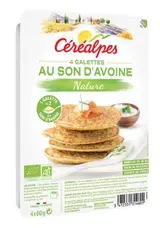 Galettes au son d'avoine nature BIO, Céréalpes (x 4, 240 g)