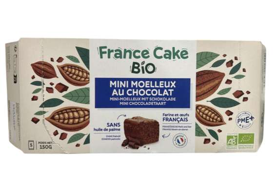 Mini moelleux au chocolat BIO , France Cake Tradition (x 5, 150 g)