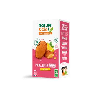 Madeleines citron sans lait sans gluten BIO, Nature & Cie (150 g)