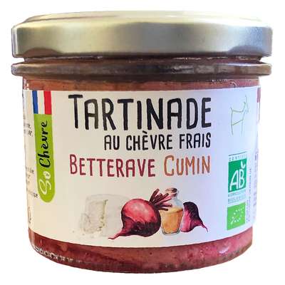 Tartinade chèvre frais betterave cumin  BIO, So Chèvre (90 g)