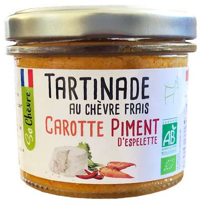 Tartinade chèvre frais carotte piment d'Espelette BIO, So Chèvre (90 g)
