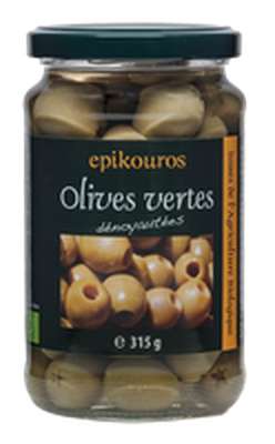 Olives vertes dénoyautées BIO, Epikouros (315 g)