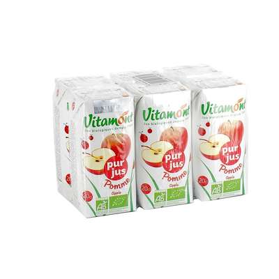 Pack Pur jus de pomme BIO, Vitamont (6 x 20 cl)