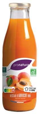 Nectar d'abricot BIO, Pronatura Gamme Producteurs (75 cl)
