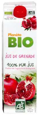 Jus de grenade frais BIO 100% pur jus, Planète Bio (1 L)