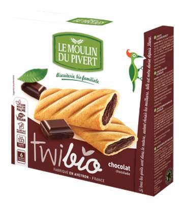 Twibio fourré chocolat BIO, Le Moulin du Pivert (150 g)