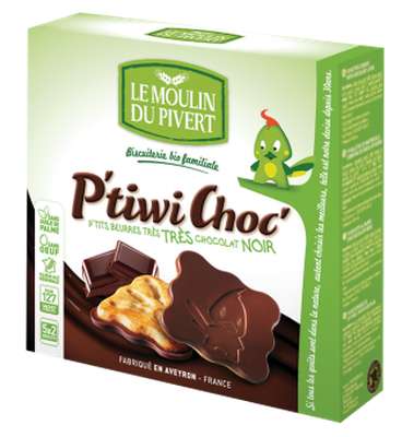 P'tiwi au chocolat noir BIO, Le Moulin du Pivert (125 g)