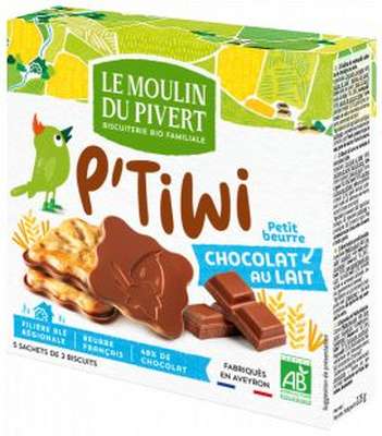 P'tiwi au chocolat au lait BIO, Le Moulin du Pivert (125 g)