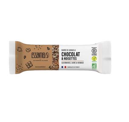 Barre granola chocolat & noisettes BIO, Essentiels (40 g)