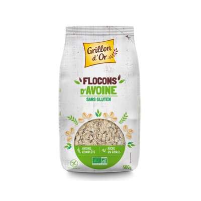 Flocons d'avoine sans gluten  BIO, Grillon d'Or (500 g)
