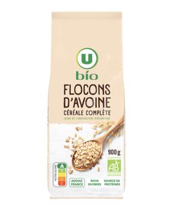 Flocons d'avoine, U BIO (900 g)