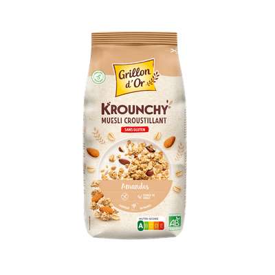 Krounchy avoine amande sans gluten BIO, Grillon d'Or (500 g)