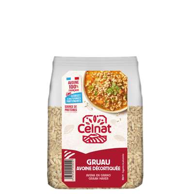 Gruau d'avoine, avoine décortiqué BIO, Celnat (500 g)