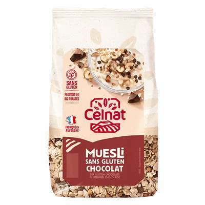 Muesli sans gluten chocolat - garanti sans gluten BIO, Celnat (375 g)