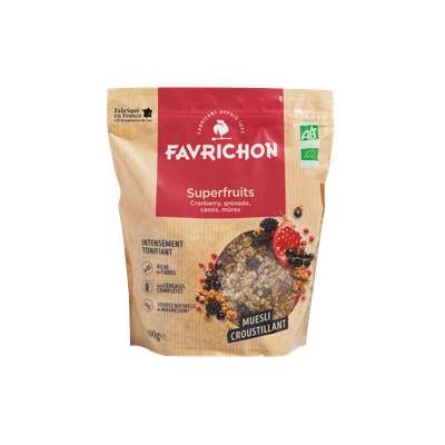 Muesli croustillant fruits BIO, Favrichon (400 g)
