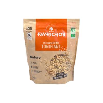 Muesli croustillant nature sans huile de palme, BIO, Favrichon (500 g)