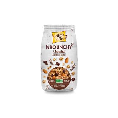 Krounchy chocolat avoine BIO, Grillon d'Or (500 g)