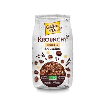 Krounchy chocolat et protéines BIO, Grillon d'Or (500 g)