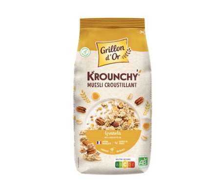 Krounchy granola miel & noix de pécan BIO, Grillon d'Or (500 g)