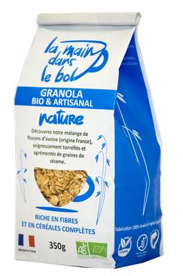 Céréales granola nature BIO, La Main dans le Bol (350 g)