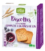 Biscottes à la farine complète et graines de lin BIO, Le Moulin du Pivert (270 g)