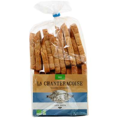 Biscottes sans sucre BIO, La Chanteracoise (280 g)