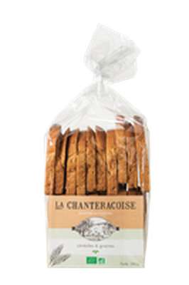 Biscottes céréales et graines BIO, La Chanteracoise (280 g)
