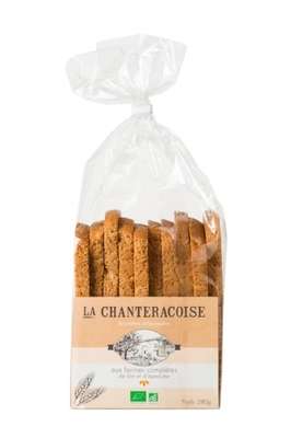 Biscottes aux farines complètes de blé et d'épeautre BIO, La Chanteracoise (280 g)