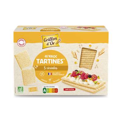 Tartines Ki'Kroc 3 céréales BIO, Grillon d'Or (270 g)