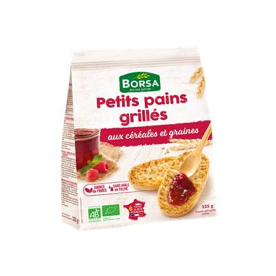 Petits pains grillés céréales et graines BIO, Borsa (225 g)