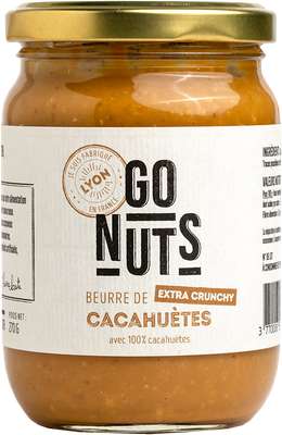 Beurre de Cacahuètes Extra Crunchy BIO, Go Nuts (270 g)