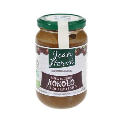 Kokolo pâte à tartiner noisette noix de coco avec du suc de canne intégral BIO, Jean Hervé (340 g)
