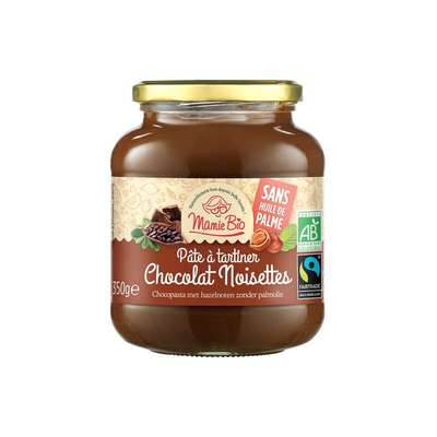 Pâte à tartiner noisette et cacao sans huile de palme, Mamie Bio (350 g)