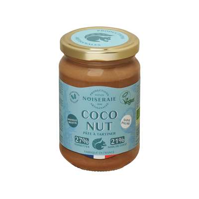 Pâte à tartiner coconut noisette 27% & poudre coco 21% BIO, Noiseraie (300 g)