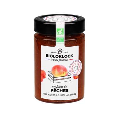 Confiture pêche France BIO, Biolo'klock (230 g)