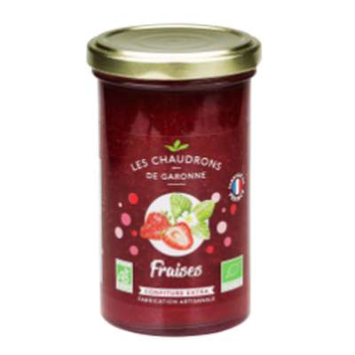 Confiture fraise BIO, Chaudrons de Garonne (300 g)