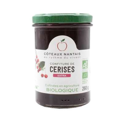 Confiture de cerises extra BIO, Coteaux Nantais (260 g)