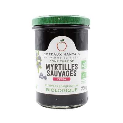 Confiture de myrtille extra BIO, Coteaux Nantais (260 g)