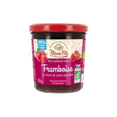 Confiture extra de framboise BIO, Mamie Bio (320 g)