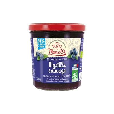 Confiture extra de myrtille BIO, Mamie Bio (320 g)