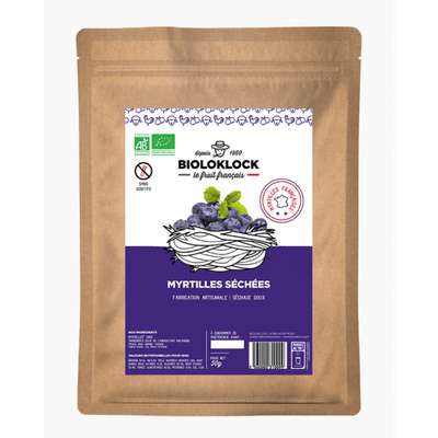 Myrtilles séchées origine France BIO, Lilifruit (50 g)