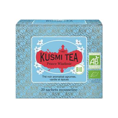 Thé noir Prince Vladimir BIO - étui sachets mousseline, Kusmi Tea (x 20, 40 g)