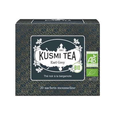 Thé noir Earl Grey BIO - étui sachets mousseline, Kusmi Tea (x 20, 40 g)