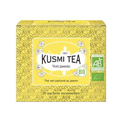 Thé vert au jasmin BIO - étui sachets mousseline, Kusmi Tea (x 20, 40 g)