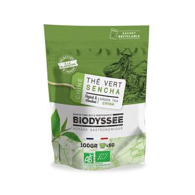 Thé vert Sencha de Chine BIO, Biodyssée (100 g)