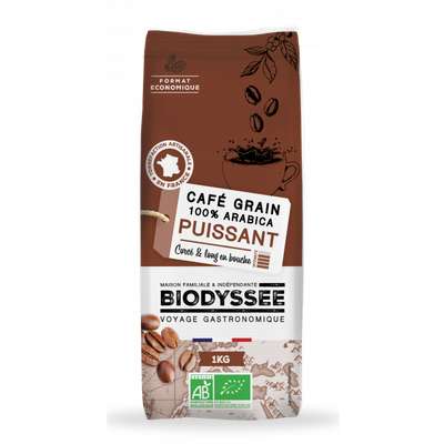 Café 100% arabica grain puissant BIO, Biodyssée (1 kg)