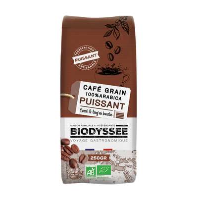Café 100% arabica moulu corsé BIO, Biodyssée (250 g)