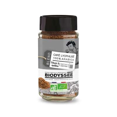 Café lyophilisé 100% arabica BIO, Biodyssée (100 g)