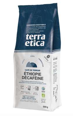 Café Ethiopie décaféiné grains BIO, Terra Etica (500 g)